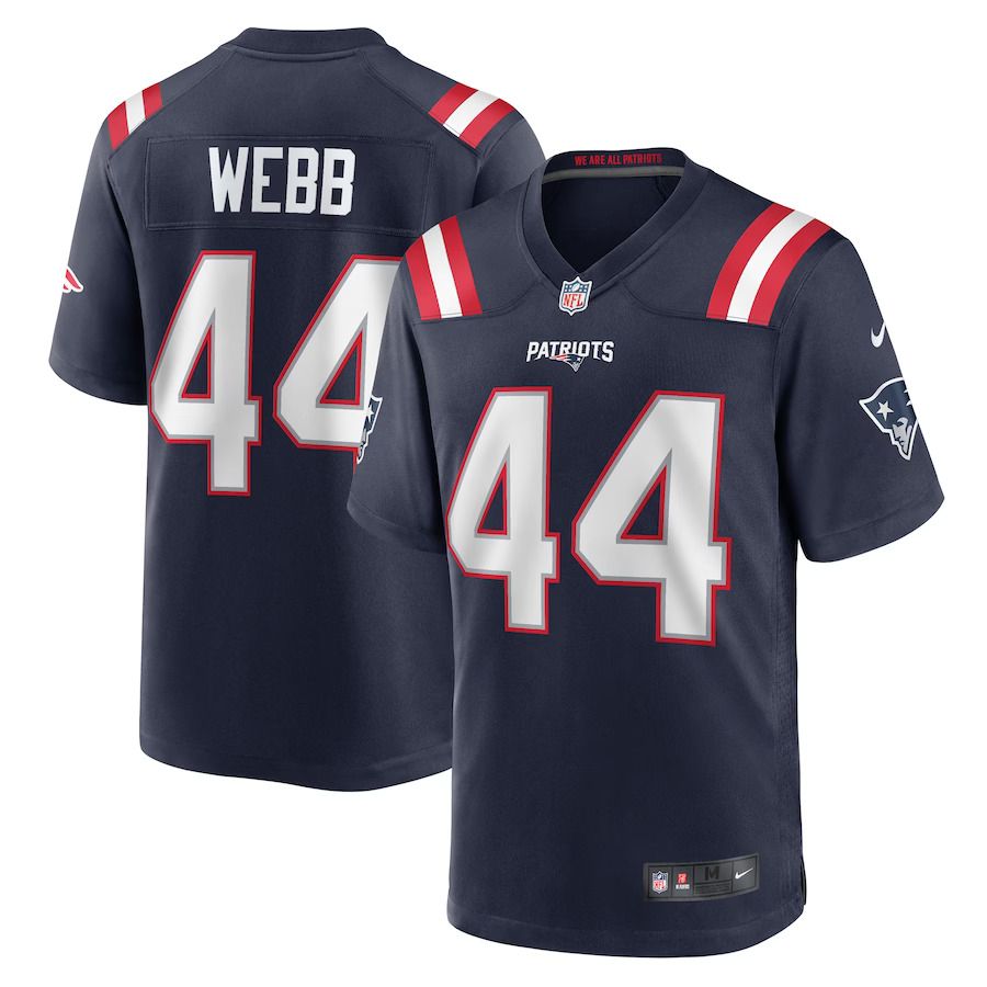 Men New England Patriots 44 Raleigh Webb Nike Navy Home Game Player NFL Jersey